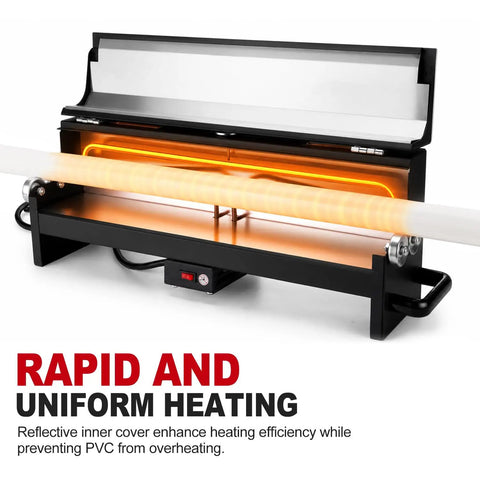 Metlead 1/2 To 2 Inch Pvc Conduit Bending Heater, 1700W Electric Pipe Bender For 24 Inch Sections with reflective inner cover.