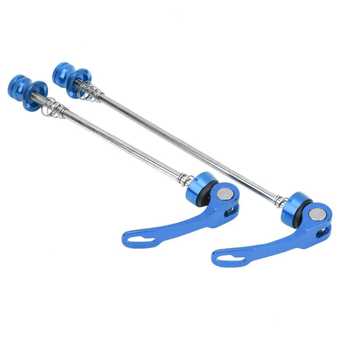 Two Pack Bicycle Wheel Hub Skewers With Quick Release Levers Front 135mm Rear 170mm Lightweight Aluminum Alloy Bike Skewers For Mountain And Road Bikes Blue