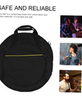 Road Warrior Padded Cymbal Carrying Bag Featuring High Density Foam Padding For Beatproof Drum And Percussion Gear Storage Tough Oxford Case with side pocket for easy transporting.