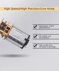 Beefy Torque Low Noise Micro Gear Motor With M4x100mm Threaded Output Shaft For DIY Robot Cars And Mechanical Arms Prime Precision Motor For Robotics Projects And Automation, metal gears