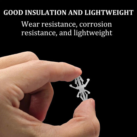 Hand holding a nylon PCB support standoff, showcasing the 120 Pack Pcb Support Standoffs 4 9 mm Double Head Circuit Board Isolation Spacers Non Conductive Mounting Brackets For Diy Electronics Projects Offering Knockout Quality And A Slick Reverse Locking Design That Truly Delivers.