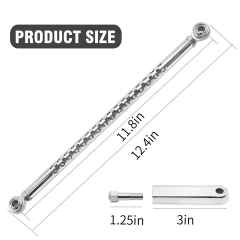 Chrome Gear Shift Linkage Replacement For Harley Davidson Touring Softail Dyna Trike Fatboy Electra Street Road Glide Wide Glide 1987 To 2021 Boss Chrome Build Made From Billet Aluminum With Smooth Operation And Easy Adjust For Crisp Precise Shifts. 11.8in linkage, 1.25in bolt, 3in bracket