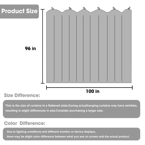 Smooth Move Blackout Room Divider Curtain Panel For Living Room Bedroom Office Privacy Screen Wall Hanging Track Compatible Beige 100 X 96 size diagram.