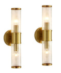 Two Pack Gold Modern Wall Sconces For Bathroom And Vanity Lighting That Gives A Lit Glow Cut Glass Flower Shade E12 Base Fixtures