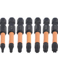 Premium 13 Piece Torx Screwdriver Set With T7 To T40 Star Bits Featuring Hollow Solid Tips And Magnetic Alloy Steel Build Perfect For Home Repairs Electronics, Toys, And Appliances You Can Trust. 7 torx bits in black and orange