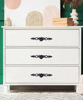 Five Piece Vintage Black Drawer Pulls Set With 0 98 Inch Center To Center Zinc Alloy Cabinet Knobs on white dresser