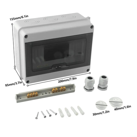Solid As A Rock Surface Mount Distribution Box With Ip65 Waterproof Abs Housing For Outdoor Pool Villa Charging Built Tough eight module din rail sub panel fuse enclosure with accessories and dimensions