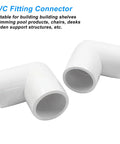 Four Piece Set One Half Inch PVC Right Angle Elbow Fittings Heavy Duty Two Way Pipe Connectors For DIY Shelves Garden Structures