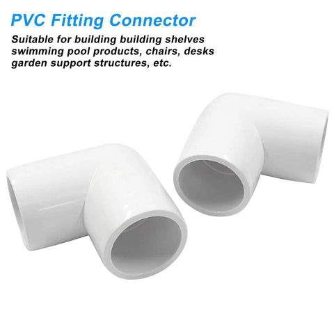 Four Piece Set One Half Inch PVC Right Angle Elbow Fittings Heavy Duty Two Way Pipe Connectors For DIY Shelves Garden Structures
