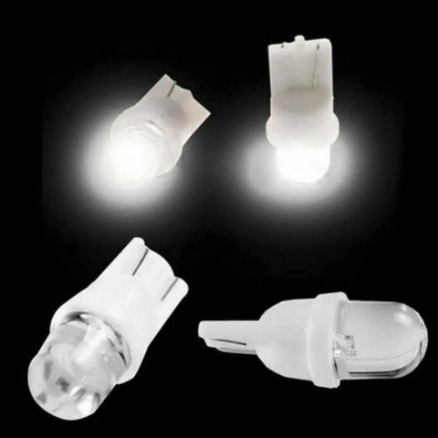 Fresh LED Interior Lighting Kit 11 Xenon White Bulbs T10 36mm Dome And License Plate Wedge Base Easy Drop In Spotlights Upgrade View DIY Project Save Cash No Tools Needed white LED wedge bulbs shown on black background