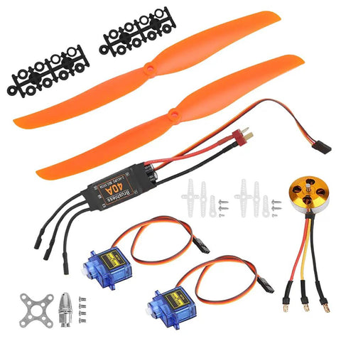 1000KV Brushless Motor With 40A ESC, 9G SG90 Micro Servo And 1060 Propeller Kit for RC Planes, Drones, DIY Aircraft Repairs