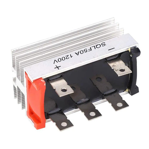Rock Solid Three Phase Rectifier Bridge Module 50A 1200V High Power Diode with metal heatsink for solar inverters and welding.