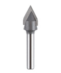 Pro-Grade Carbide Tip V Groove CNC Engraving Bit For Routers, 60 Degree V-Groove, 1/2 Inch Cutting Diameter, 1/4 Inch Shank, 2 Flute V-Bit