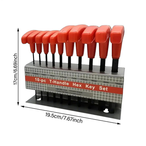 Top Notch Allen Wrenches Set Perfect For Home Repairs And Pro Projects With Super Ergonomic Handles For Easy Gripping And Heavy Duty Hex Key Kit That Really Hits The Spot. 10-piece T-handle metric hex key set, 2-10mm, metal