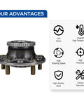 Two Piece Rear Wheel Hub And Bearing Assembly 512188 Fits Honda Accord 2003 2004 2005 2006 2007 And Acura TL 2004 2005 2006 2007 2008 Gas Models Only Drop In Ready Direct Fit displayed with features list