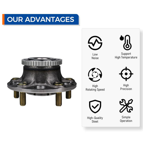 Two Piece Rear Wheel Hub And Bearing Assembly 512188 Fits Honda Accord 2003 2004 2005 2006 2007 And Acura TL 2004 2005 2006 2007 2008 Gas Models Only Drop In Ready Direct Fit displayed with features list