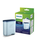 AquaClean Calc And Water Filter for Coffee Maker with packaging shown, reduces limescale with micro-porous filtration, includes 2 filters.