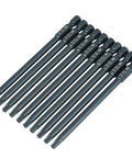 Get The Goods With These 10 Pieces Of 100mm T25 Security Screwdriver Bits Kit That Rock 1/4 Hex Shank Made From Tough S2 Steel Rust Proof And Totally Radial Torque Ready For Pro Drills And DIY Jobs, 10-piece T25 bits