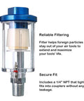 Water Oil Separator Filter Set For Spray Guns And Air Compressors One Quarter Inch NPT Thread Aluminum Housing