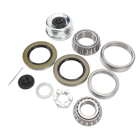 Boat Trailer Axle Bearing Kit For Tandem Axles 1.25 In To 1.75 In With Inner Outer Bearings Races Seals Pins Caps Nuts Washers