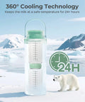 Game Changer In Your Diaper Bag Portable Breast Milk Cooler Bottle With All Day Cooling Keeps your fresh supply icy cold for 24 hours.