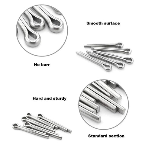Two Piece Split Pins Kit Pro Grade Stainless Steel 304 U Pins For Mechanics And Cars Hairpin Split Cotter Pin Set Heavy Duty 340 Count