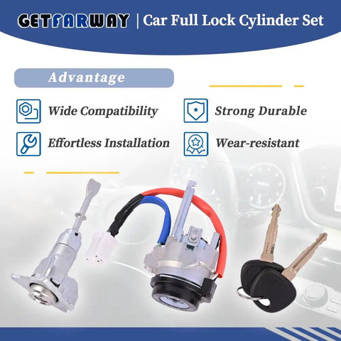 Lock Cylinder Set For Hyundai Elantra 2011-2016 Plug-And-Play Ignition Switch Front Left Door Lock And Two Universal Keys Replacement 81970-3XA00 81910-3XA00