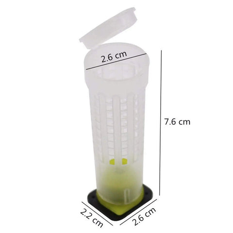 Measurement of a single queen bee roller cage from Set Of 30 Queen Bee Roller Cages For Beekeeping Must Have Lightweight Plastic Rearing Cups Kit