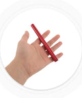 Person holding a red aluminum piece from 5 Piece Aluminum Tent Pole Repair Tube Connector Kit For Camping Tents Replacement Sleeve Lifesaver Quick Fix For Damaged Poles Universal Fit Outdoor Gear And Accessories.