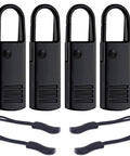 Universal Metal Zipper Pull Replacement for Luggage 8Pcs Black Zipper Tabs with easy snap-on black zipper heads and pulls
