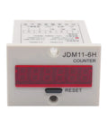 Led Auto Display Digital Counter 0-999999 With Hall Proximity Sensor 10mm Detection Distance NPN Normally Open Output 110-240V AC Power Six Digit Counter With Holder Included For DIY Automation Projects, front view