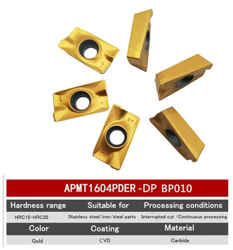 Carbide Inserts For CNC Milling And Turning Tools APMT1604PDER 20 Piece Set Multilayer Coated For Hard Steel And Stainless Steel Machining