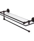 Dottingham Collection Paper Towel Holder With 22 Inch Gallery Glass Shelf In Oil Rubbed Bronze, wall-mounted side view