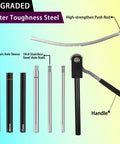 Heavy Duty Dirt Bike Tire Changing Kit For 16 To 21 Inch Wheels with axle sleeves, stainless steel rods, and push rod