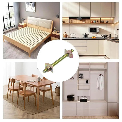 10 Sets Countertop Connector Bolts For Tables And Furniture Panels Dope Drawbolt Joint Connectors with room examples.