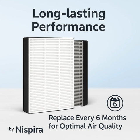 2 Pack Replacement HEPA Filter for Filtrete Room Air Purifier Models C01 T02 FAP C01 F1 white filter and black frame