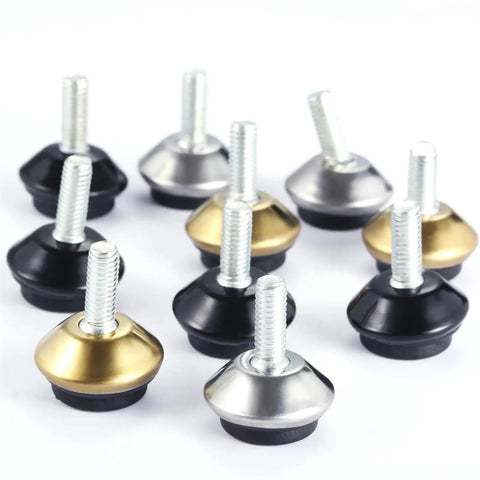 10 multicolored 20Pcs Adjustable Furniture Leveler Feet With M6 Threads For Tables Chairs And Cabinets displayed on white background