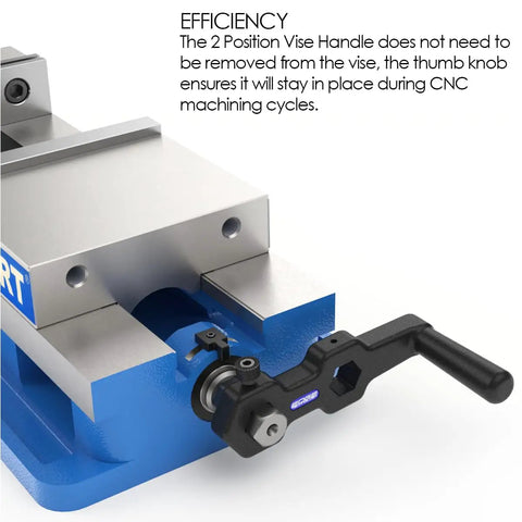 Dual Position Quick Release Vise Handle, Heavy Duty Aluminum Speed Grip For 3/4 Hex Mill Machines, Secure Thumb Lock, Snappy Fast Clamp Action, Top Shelf Workshop Tool