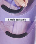 Person applying 30-Piece Hat Size Reducer Tape Set For Hats And Caps, EVA Foam Reducing Strips For Sweatbands inside purple cap.