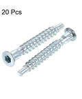 Pro Grade DIY Ready Confirmat Screws For Furniture Assembly Set 20 Count Hex Socket Wood Screws Zinc Plated Countersunk