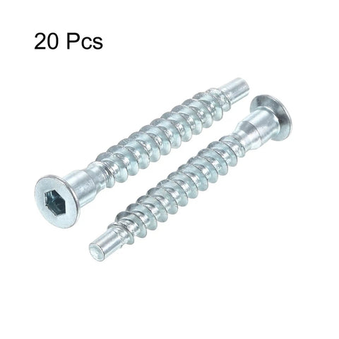 Pro Grade DIY Ready Confirmat Screws For Furniture Assembly Set 20 Count Hex Socket Wood Screws Zinc Plated Countersunk