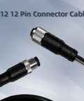 M12 12 Pin A Code Connector Cable Male to Female IP67 Waterproof Industrial Extension Wire 30V 1.5A