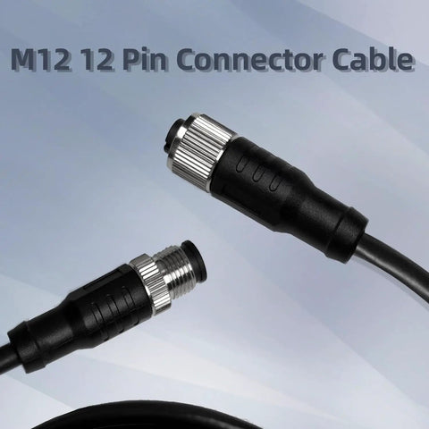 M12 12 Pin A Code Connector Cable Male to Female IP67 Waterproof Industrial Extension Wire 30V 1.5A