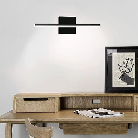 Sleek Matte Black 16 Inch LED Vanity Light For Bathroom Mirror And Cabinet 12W 1020 Lumen Cool White 6000K IP44 Rated 120V