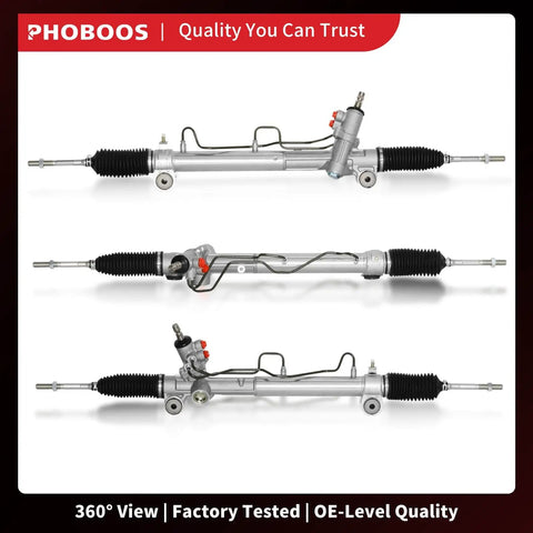Hydraulic Power Steering Rack and Pinion Assembly For Toyota Camry 2002 2006 Solara 2004 2008 Lexus ES300 2002 2003 ES330 2004 2006 Ref 26 2606 Left Hand Drive Only, front and side views