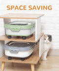 Dog Food Storage Container With Collapsible Body Attachable Casters And Scoop Plus Travel Silicone Bowl in storage unit