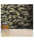 Self Adhesive Camouflage Wallpaper Roll 144 By 100 Inches Military Army Pattern Peel And Stick Wall Mural in living room