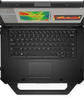 Latitude Rugged Extreme 7424 Laptop With A Bright 14 Inch Fhd Touchscreen powered by Intel Core i5 8350U, top view with keyboard and display.