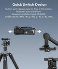 Camera Cage For Canon R50 V With Built In Ergonomic Silicone Grip Arca Quick Release Plate And Multiple Mounts in quick switch setup.