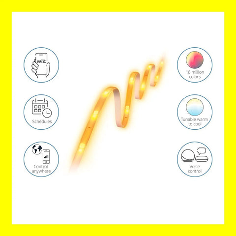 Smart RGB LED Light Strip 13 Foot Color Changing WiFi LED Strip With App Control and Voice Control No Hub Required Works With Google Home Alexa and Siri Shortcuts Easy Setup. Displaying color options and controls.